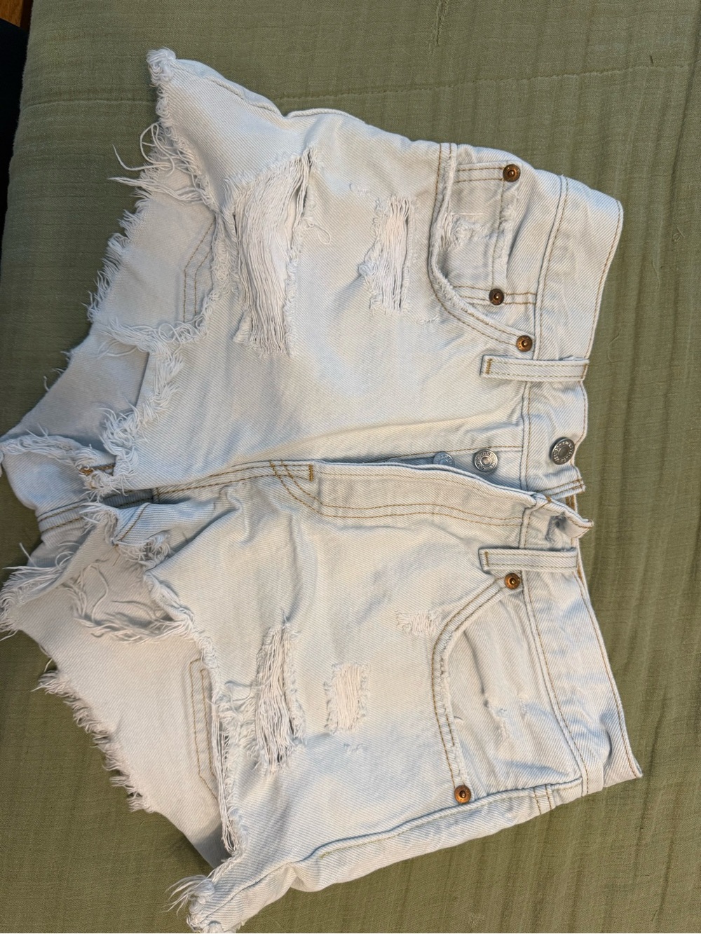 Levi's Light Blue Distressed Denim Cutoff Shorts